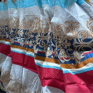 Luxurious Red and Blue flat sheet